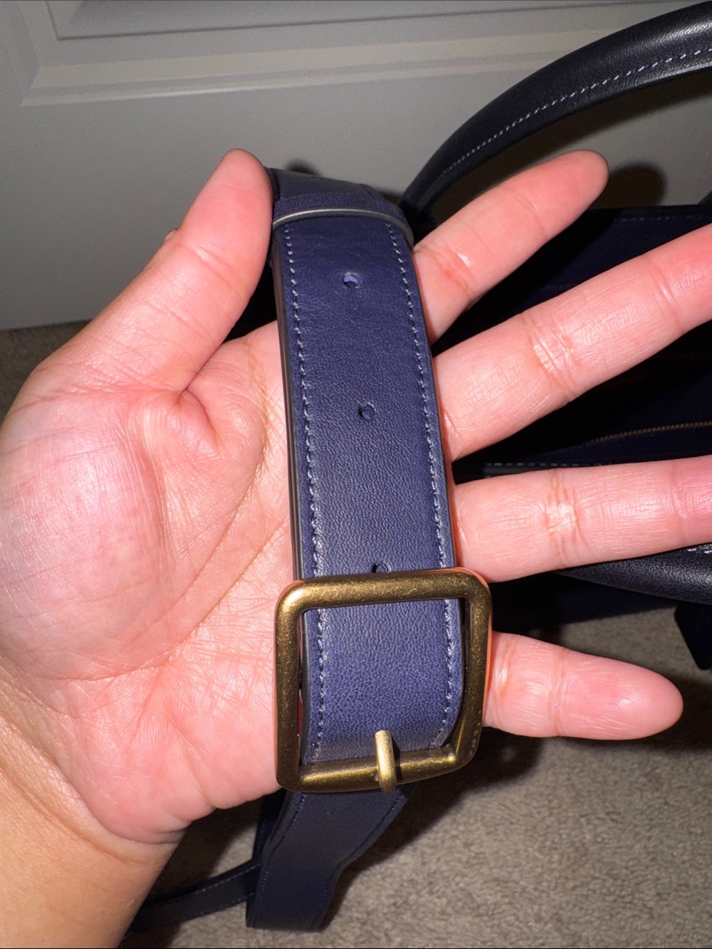 Coach Navy Leather Satchel - Picture 14 of 15